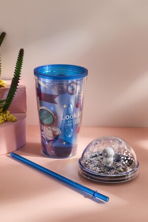 Cosmo Renkli Astronaut Figürlü Pipetli Soğuk İçecek Bardağı 420 ml - 14