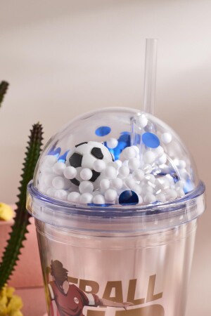 Cosmo Renkli Football Figürlü Pipetli Soğuk İçecek Bardağı 420 ml - 13