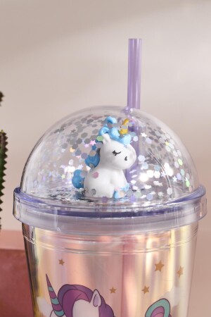 Cosmo Renkli Unicorn Figürlü Pipetli Soğuk İçecek Bardağı 420 ml - 13