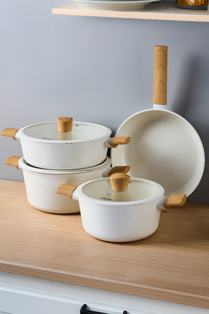 Danish Cook Beige İndüksiyon Tabanlı 7 Parça Tencere Seti - 2