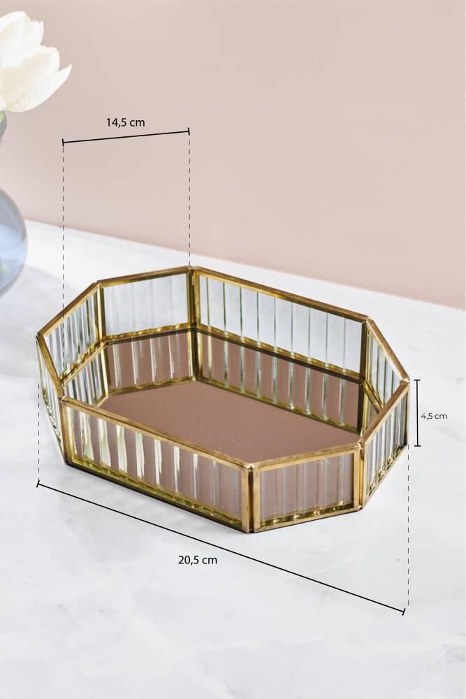 Gio Sekizgen Cam Sunumluk Tepsi-20,5cmx4,5cmx14,5cm - 3