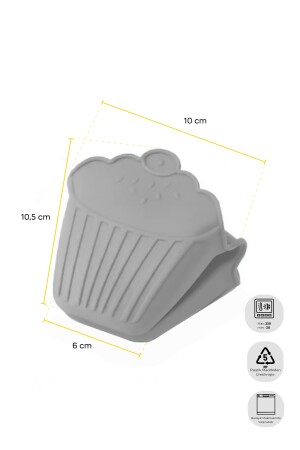 Gri Silicone Cupcake Tutacak - 2