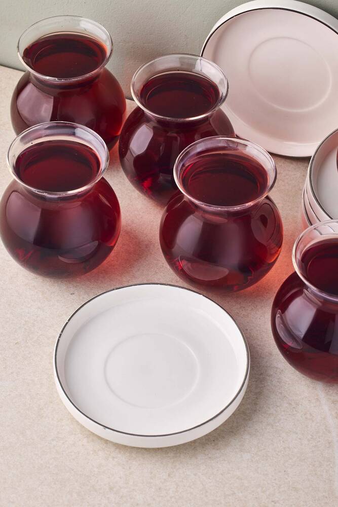 Kanlıca Platin 12 Parça 6 Kişilik Cam Çay Seti 210 ml - 2