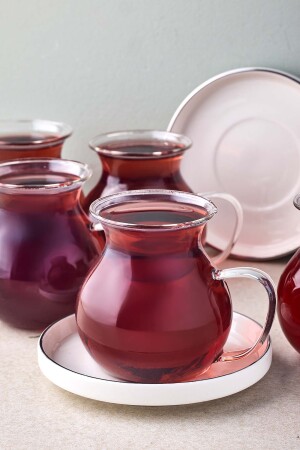 Kanlıca Platin 12 Parça 6 Kişilik Kulplu Cam Çay Seti 210 ml - 3
