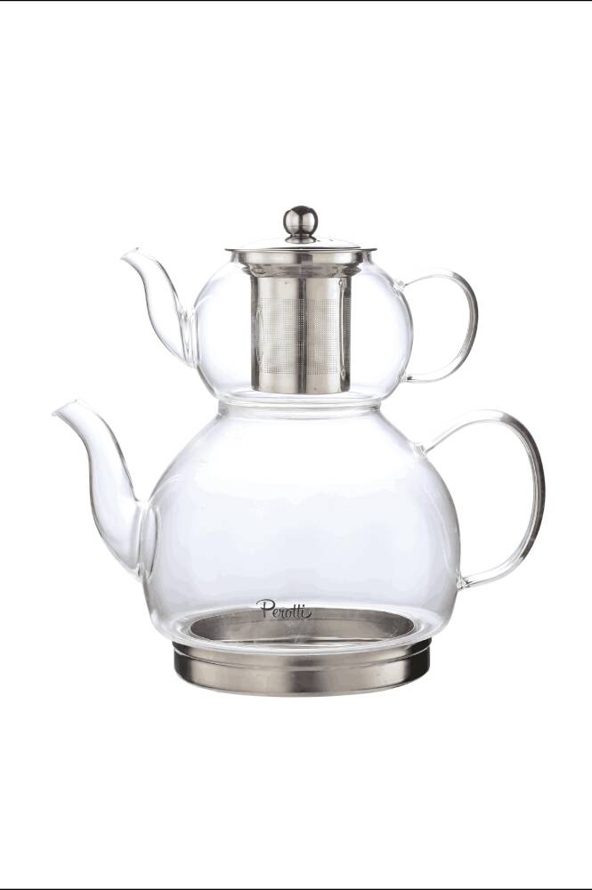 Keyf-i Ala İndüksiyon Tabanlı Borosilikat Cam Çaydanlık Takımı 500 ml Demlik 1800 ml Suluk - 2