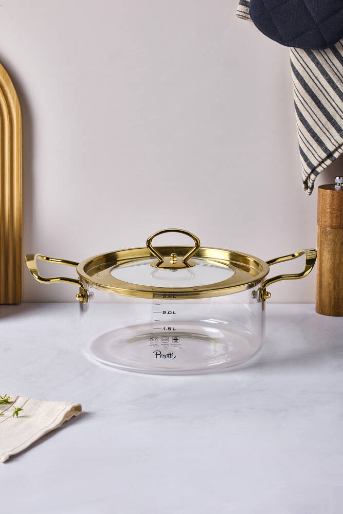 Logan Gold Kapaklı 2,5 L Cam Tencere 20x11 cm - 4