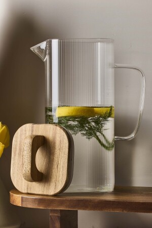 Perotti Acacia 1500 ml Akasya Vakum Kapak Borosilikat Kare Cam Sürahi 10x22 cm - 3