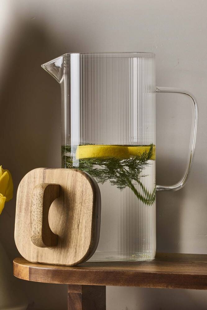 Perotti Acacia 1500 ml Akasya Vakum Kapak Borosilikat Kare Cam Sürahi 10x22 cm - 3