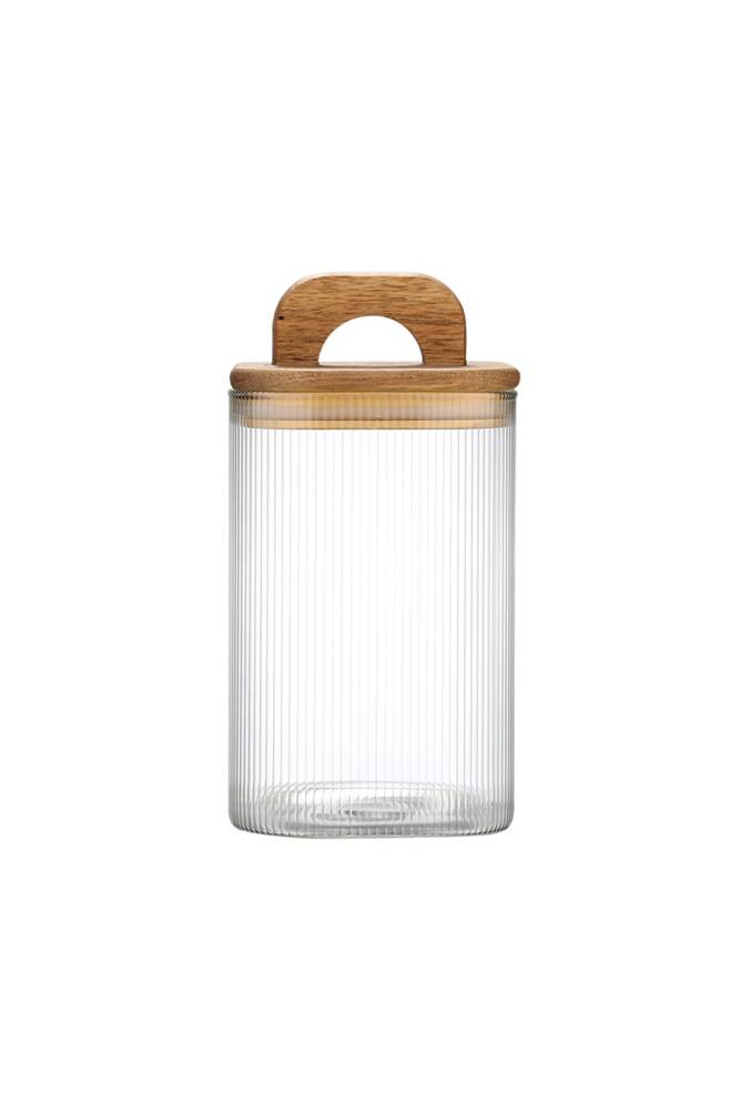 Perotti Acacia 950 ml Akasya Vakum Kapak Borosilikat Kare Cam Kavanoz 10x12 cm - 2