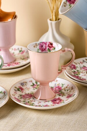 Perotti Porselen Color Garden 6 Kişilik Kahve Fincanı - 4