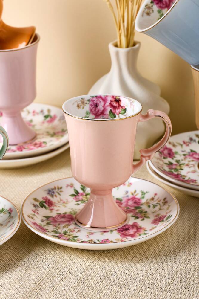 Perotti Porselen Color Garden 6 Kişilik Kahve Fincanı - 4