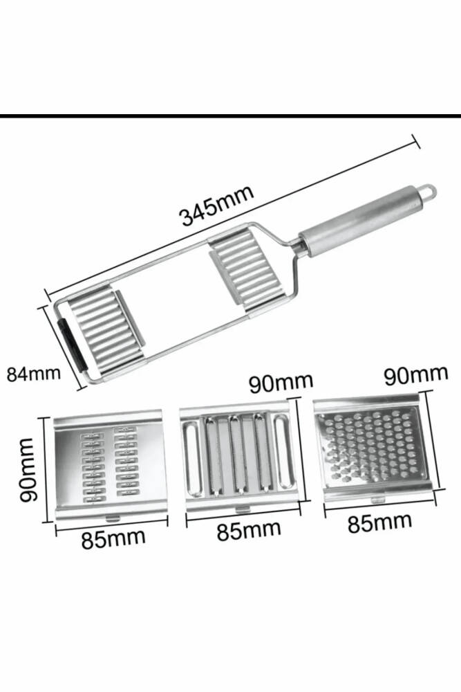 Profesyonel 3 Bıçaklı Çoklu Dilimleyici Ve Rende Paslanmaz Çelik Sebze Ve Peynir Rendesi - 5