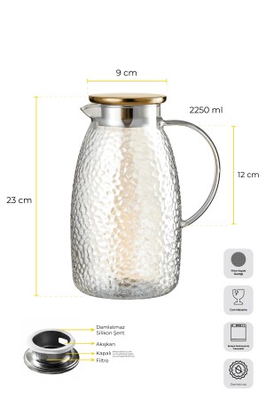 Savio Buzlu Parıltı Filtre Kapaklı Luster Sürahi 2250ml - 6